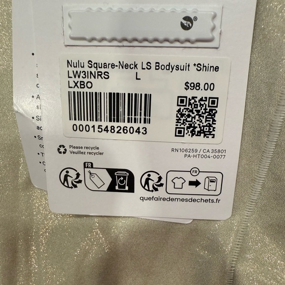 Lululemon Ultra Soft Shine Nulu Wundermost Square Neck Bodysuit Size L NWT - Picture 13 of 17